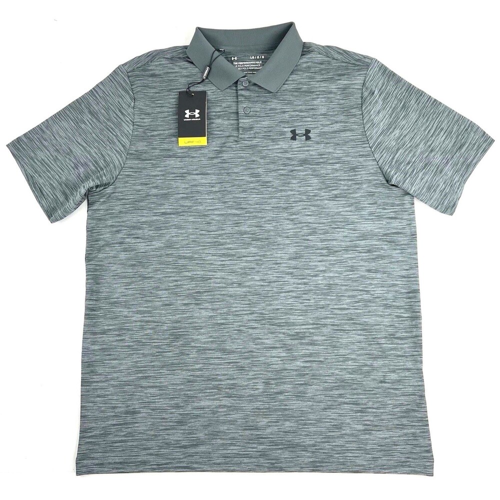 UNDER ARMOUR Men's UA Performance 3.0 Polo 1377374 Sz L UPF 40 New Heather Gray
